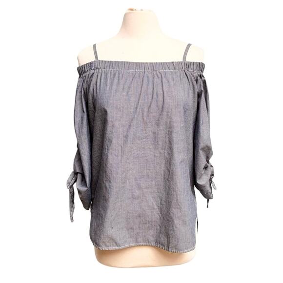 Striped Off the Shoulder Blouse - Picture 1 of 9
